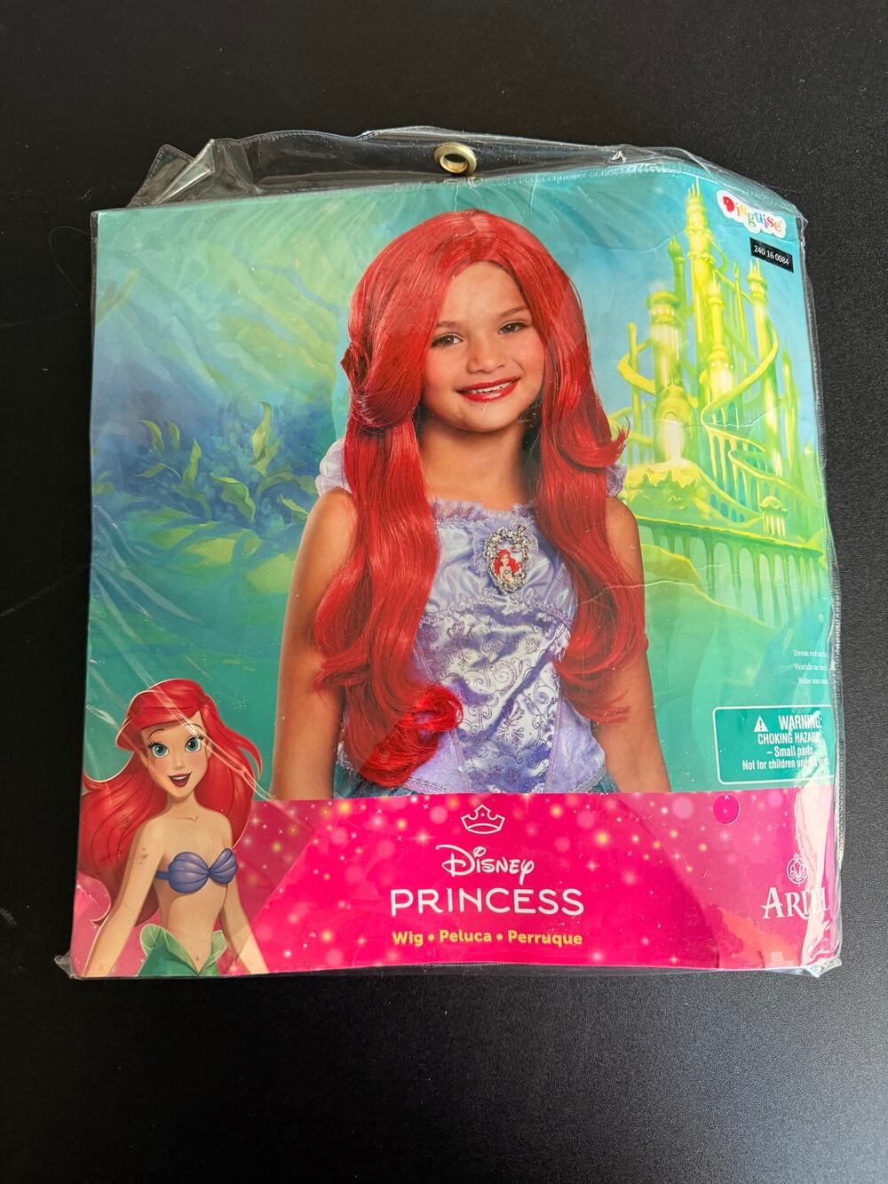 Disney Princess Ariel Red Wig Kids Little Mermaid Costume Disguise 4+ NWT